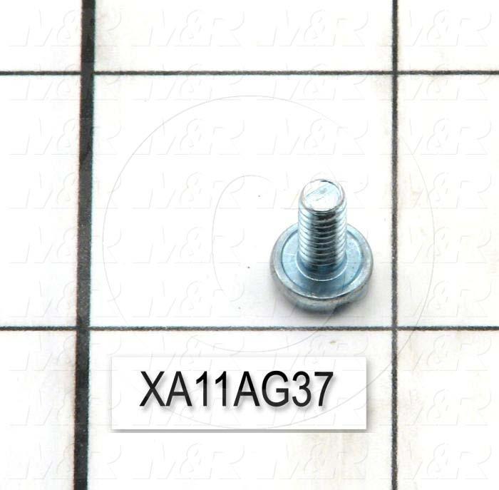 Machine Screws, Pan Slotted Head, Steel, Thread Size 8-32, Screw Length 3/8", Full Thread Length, Right Hand, Zinc