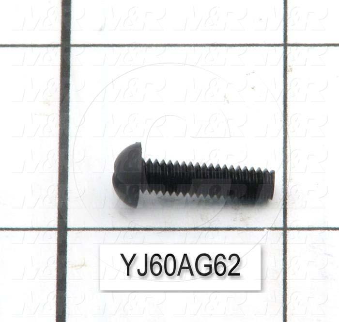 Machine Screws, Round Head, Nylon, Thread Size 8-32, Screw Length 5/8", Full Thread Length, Right Hand, Black