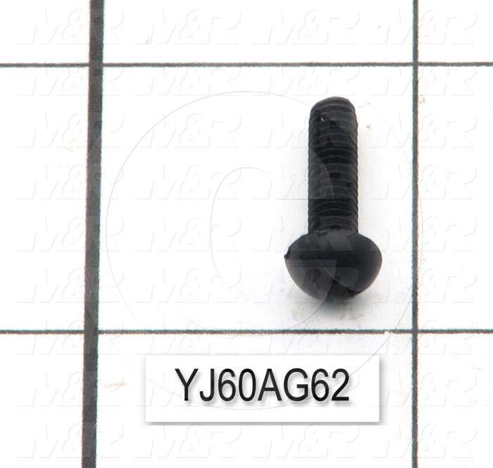 Machine Screws, Round Head, Nylon, Thread Size 8-32, Screw Length 5/8", Full Thread Length, Right Hand, Black