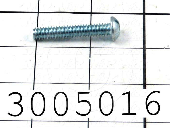 Machine Screws, Round Head, Steel, Thread Size 1/4-20, Screw Length 1 1/2 in., Full Thread Length, Right Hand, Zinc