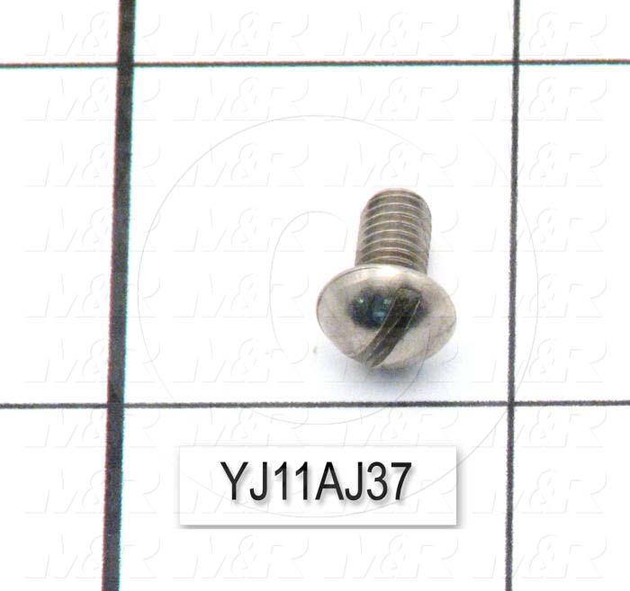 Machine Screws, Round Head, Steel, Thread Size 10-32, Screw Length 3/8", Full Thread Length, Right Hand, Nickel