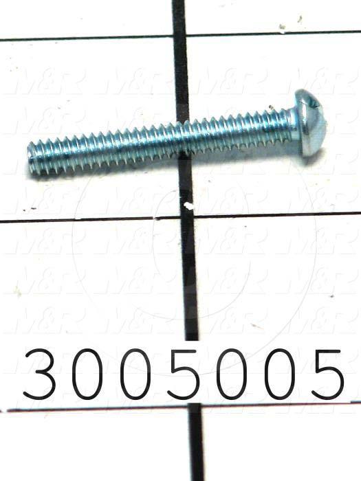 Machine Screws, Round Head, Steel, Thread Size 6-32, Screw Length 1", Full Thread Length, Right Hand, Zinc