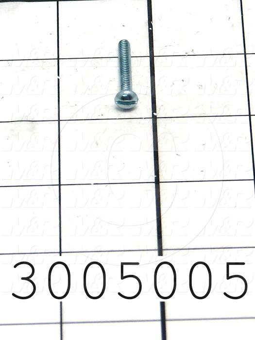 Machine Screws, Round Head, Steel, Thread Size 6-32, Screw Length 1", Full Thread Length, Right Hand, Zinc