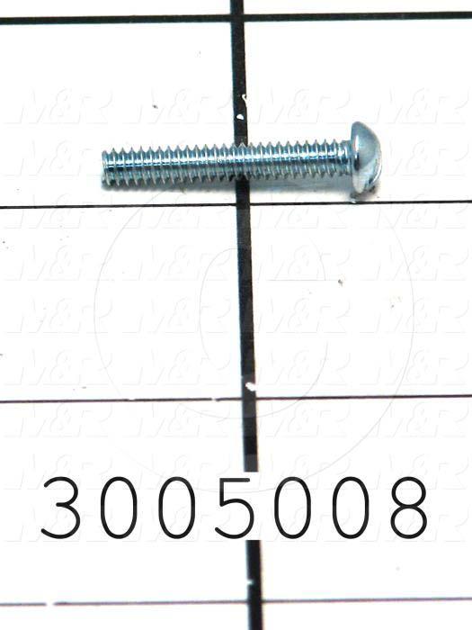 Machine Screws, Round Head, Steel, Thread Size 6-32, Screw Length 7/8 in., Right Hand, Zinc