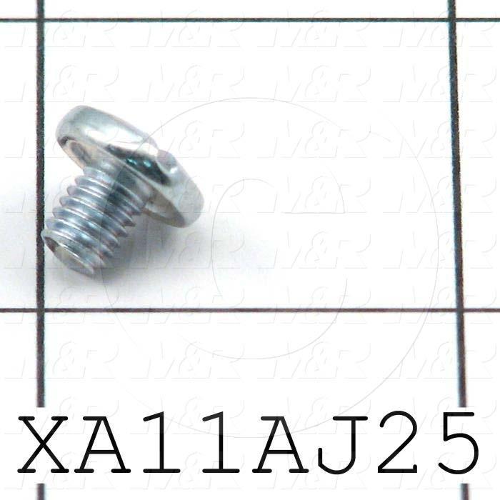 Machine Screws, Slotted Head, Steel, Thread Size 10-32, Screw Length 1/4 in., Full Thread Length, Right Hand, Zinc