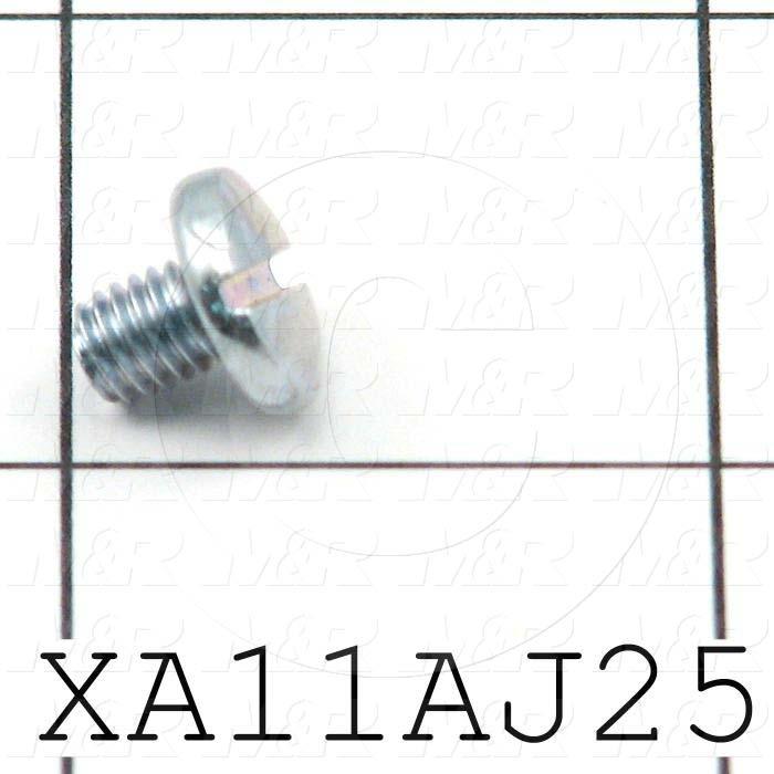 Machine Screws, Slotted Head, Steel, Thread Size 10-32, Screw Length 1/4 in., Full Thread Length, Right Hand, Zinc