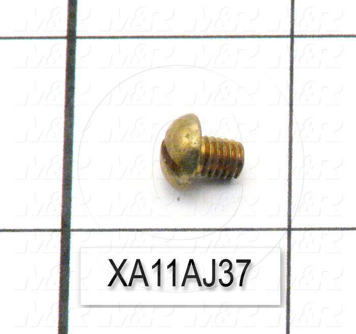 Machine Screws, Slotted Head, Steel, Thread Size 10-32, Screw Length 3/8", Full Thread Length, Right Hand, Zinc & Yellow Chromate