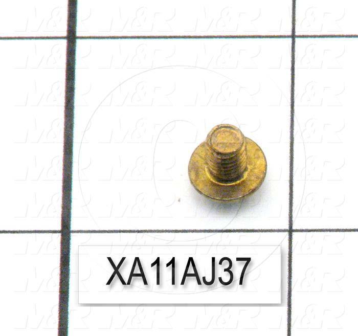 Machine Screws, Slotted Head, Steel, Thread Size 10-32, Screw Length 3/8", Full Thread Length, Right Hand, Zinc & Yellow Chromate