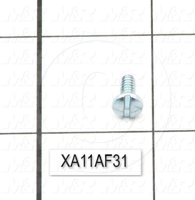 Machine Screws, Slotted Head, Steel, Thread Size 6-32, Screw Length 5/16", Full Thread Length, Right Hand, Zinc