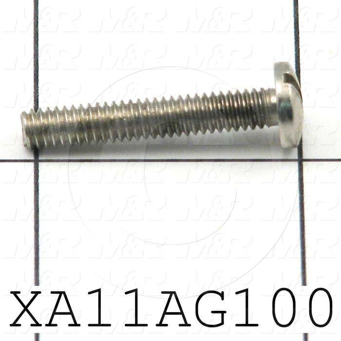 Machine Screws, Slotted Head, Steel, Thread Size 8-32, Screw Length 1", Full Thread Length, Right Hand, Zinc