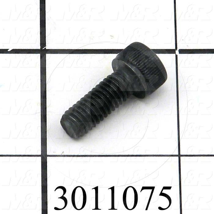 Machine Screws, Socket Head, Steel, Grade Class 12.9, Thread Size M6, Screw Length 16mm, Full Thread Length, Right Hand, Black Oxide