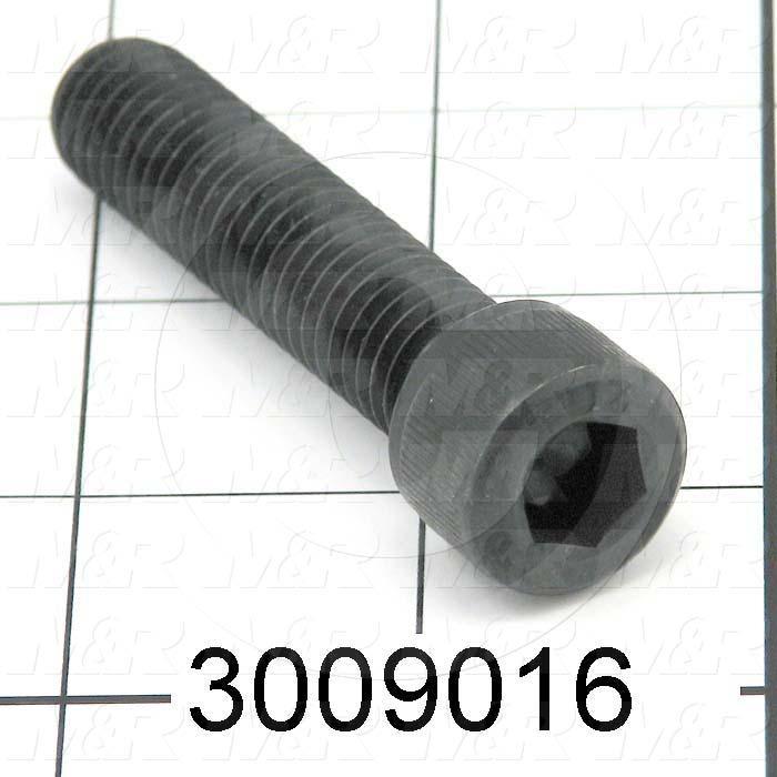 Machine Screws, Socket Head, Steel, Thread Size 1/2-13, Screw Length 2 1/4", Partial Thread Length, Right Hand, Black Oxide