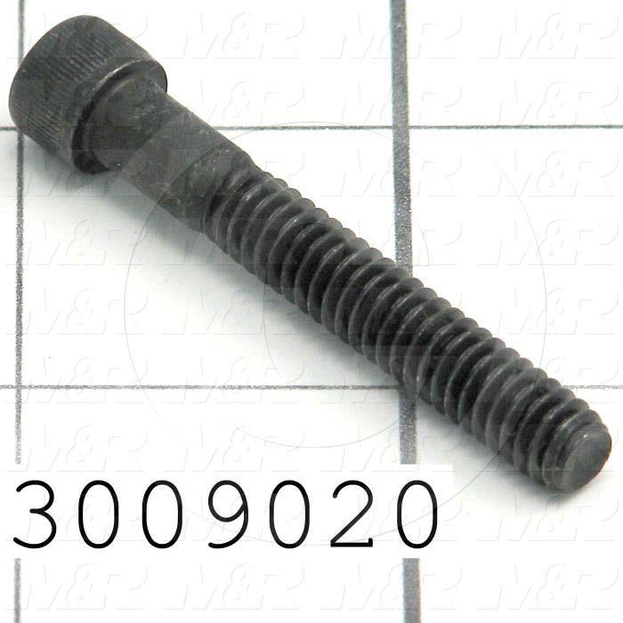 Machine Screws, Socket Head, Steel, Thread Size 1/4-20, Screw Length 1 3/4", Partial Thread Length, Right Hand, Black Oxide