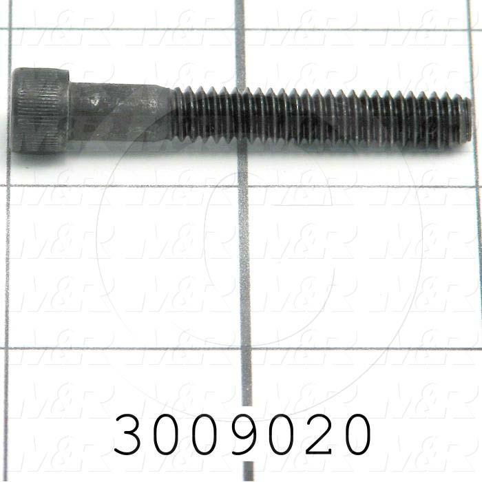 Machine Screws, Socket Head, Steel, Thread Size 1/4"-20, Screw Length 1 3/4", Partial Thread Length, Right Hand, Black Oxide