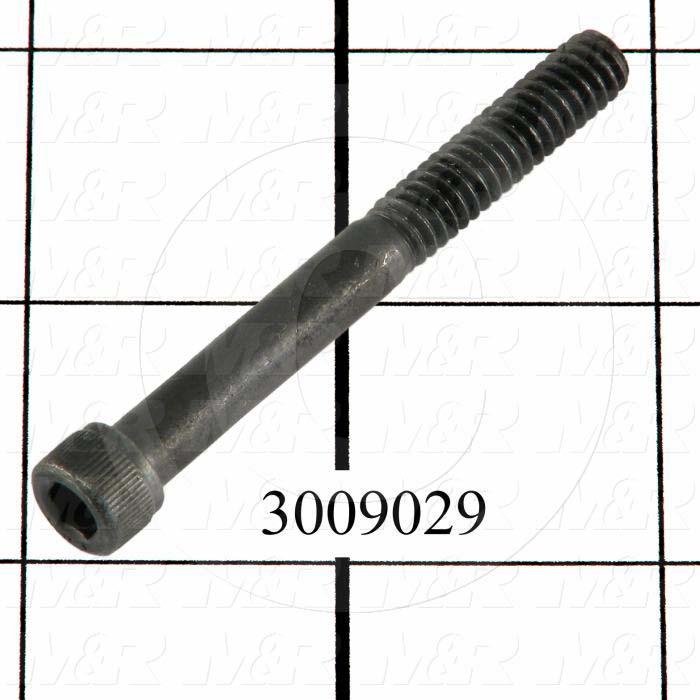 Machine Screws, Socket Head, Steel, Thread Size 1/4-20, Screw Length 2 1/4", Partial Thread Length, Right Hand, Black Oxide