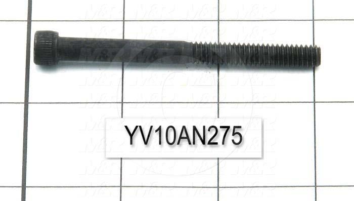 Machine Screws, Socket Head, Steel, Thread Size 1/4-20, Screw Length 2 3/4", 1.25" Thread Length, Right Hand, Black Oxide