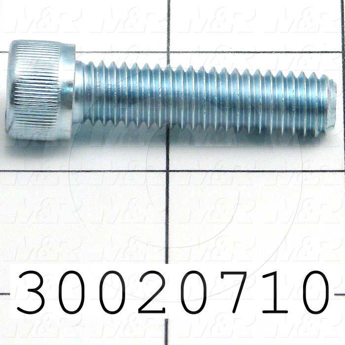 Machine Screws, Socket Head, Steel, Thread Size 3/8-16, Screw Length 1 1/2 in., Full Thread Length, Right Hand, Zinc