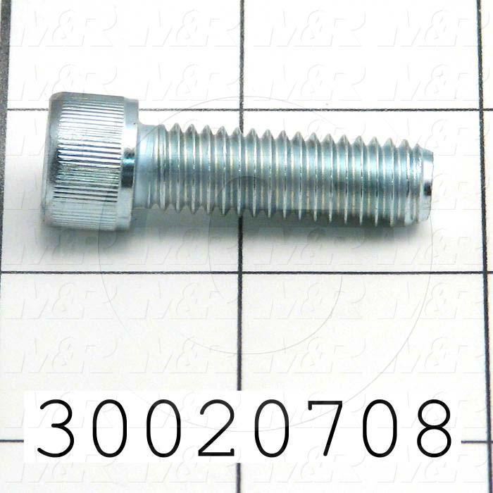 Machine Screws, Socket Head, Steel, Thread Size 3/8-16, Screw Length 1 1/4 in., 1.25" Thread Length, Right Hand, Zinc Plated