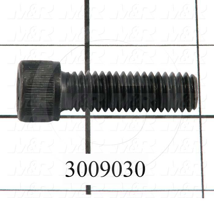 Machine Screws, Socket Head, Steel, Thread Size 3/8-16, Screw Length 1 1/4 in., Full Thread Length, Right Hand, Black Oxide