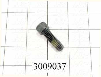 Machine Screws, Socket Head, Steel, Thread Size 3/8-16, Screw Length 1 1/4 in., Full Thread Length, Right Hand, Black Oxide, With Nylon Patch