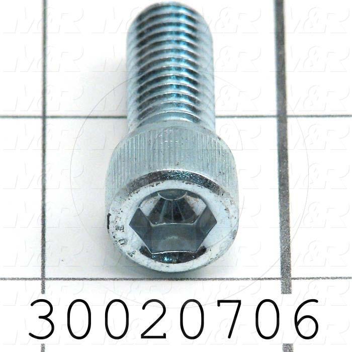 Machine Screws, Socket Head, Steel, Thread Size 3/8-16, Screw Length 1 in., Full Thread Length, Right Hand, Zinc Plated