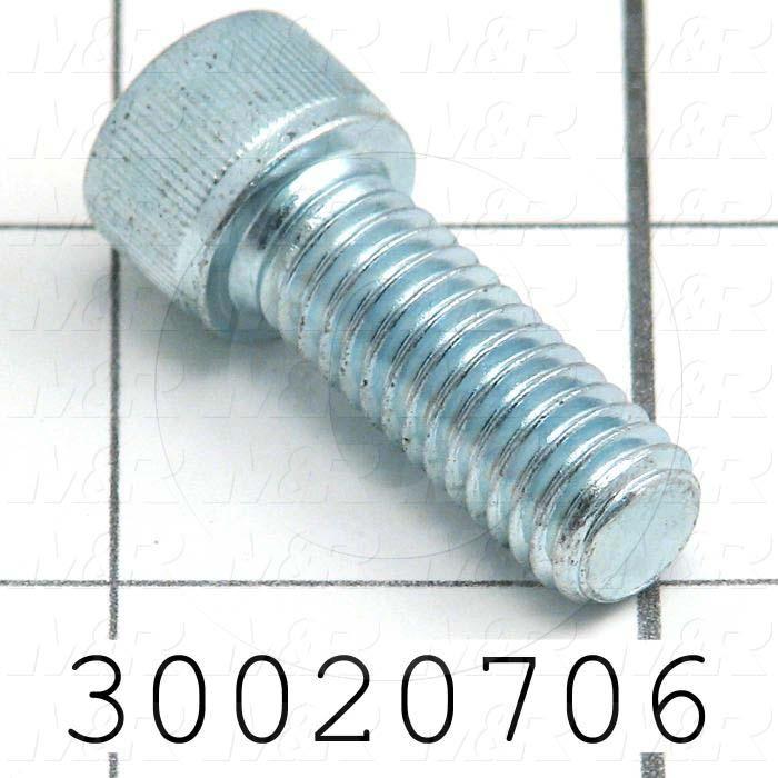 Machine Screws, Socket Head, Steel, Thread Size 3/8-16, Screw Length 1 in., Full Thread Length, Right Hand, Zinc Plated