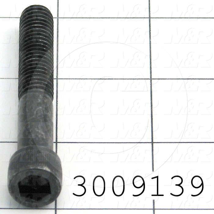 Machine Screws, Socket Head, Steel, Thread Size 3/8-16, Screw Length 2 1/2", Partial Thread Length, Right Hand, Black Oxide