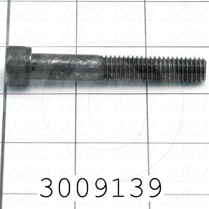 Machine Screws, Socket Head, Steel, Thread Size 3/8-16, Screw Length 2 1/2", Partial Thread Length, Right Hand, Black Oxide