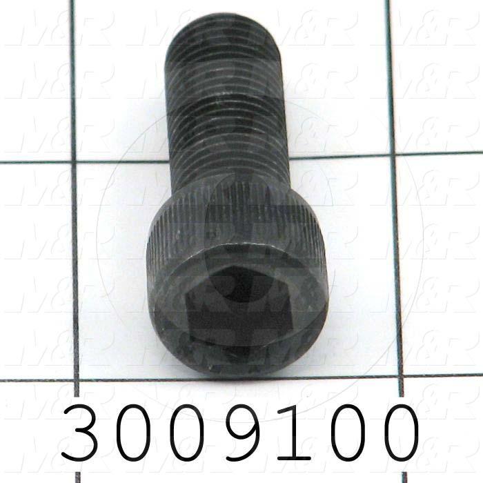 Machine Screws, Socket Head, Steel, Thread Size 3/8-24, Screw Length 1", Full Thread Length, Right Hand, Black Oxide