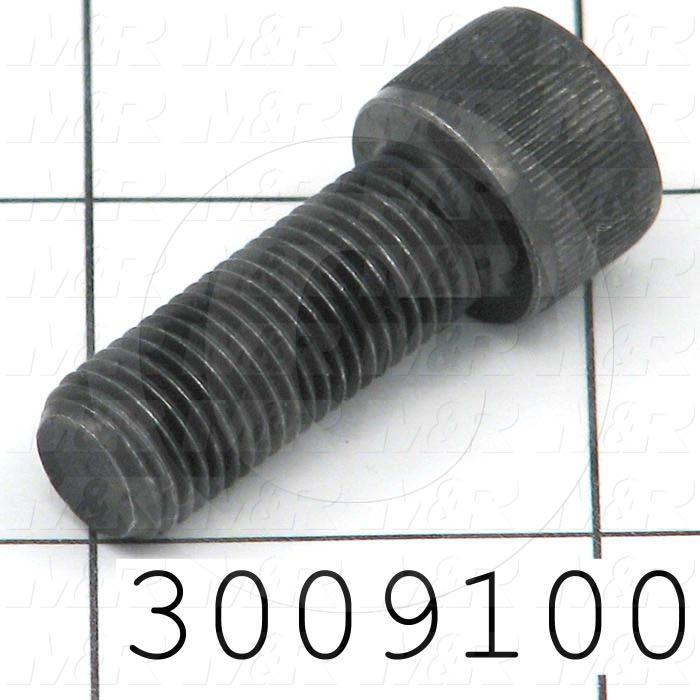 Machine Screws, Socket Head, Steel, Thread Size 3/8-24, Screw Length 1", Full Thread Length, Right Hand, Black Oxide