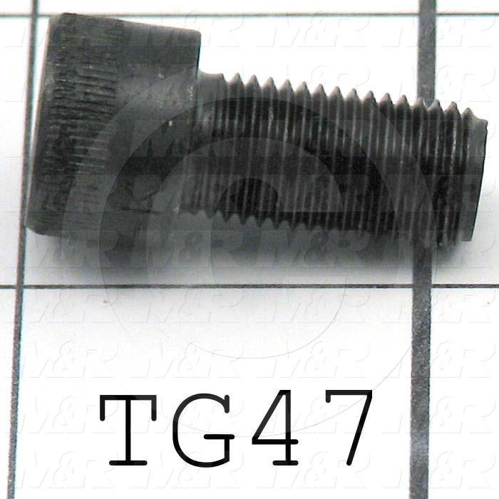 Machine Screws, Socket Head, Steel, Thread Size 3/8-24, Screw Length 3/4", 0.75" Thread Length, Right Hand, Black Oxide