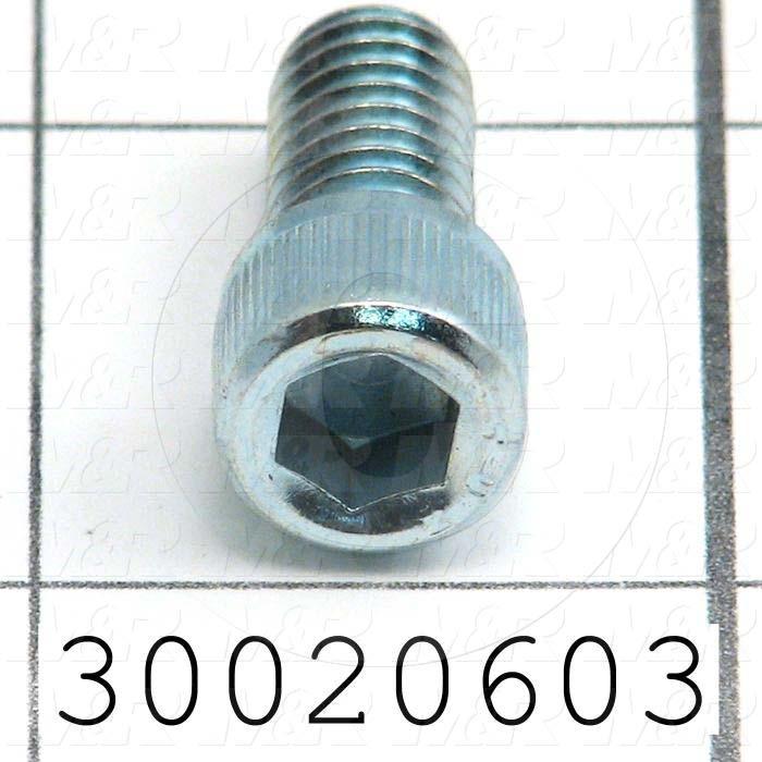 Machine Screws, Socket Head, Steel, Thread Size 5/16-18, Screw Length 5/8", Full Thread Length, Right Hand, Zinc