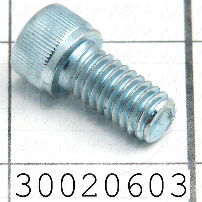 Machine Screws, Socket Head, Steel, Thread Size 5/16-18, Screw Length 5/8", Full Thread Length, Right Hand, Zinc