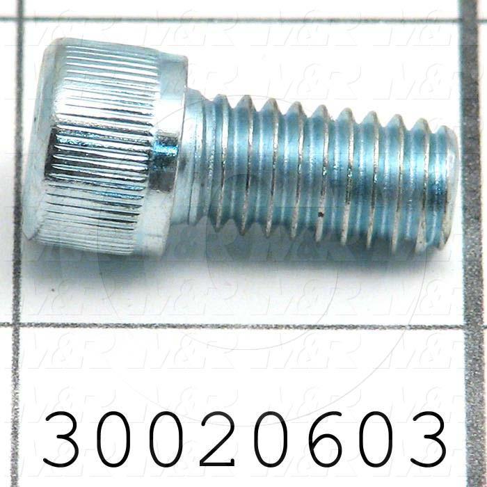 Machine Screws, Socket Head, Steel, Thread Size 5/16-18, Screw Length 5/8", Full Thread Length, Right Hand, Zinc