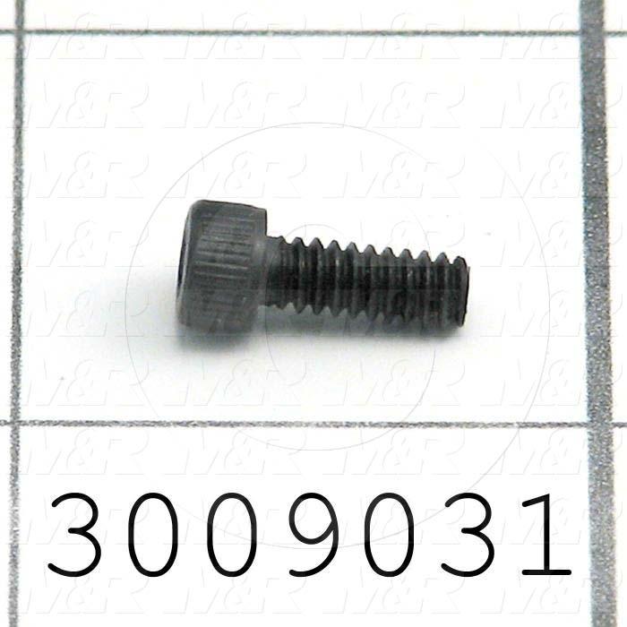 Machine Screws, Socket Head, Steel, Thread Size 6-32, Screw Length 3/8", Full Thread Length, Right Hand, Black Oxide