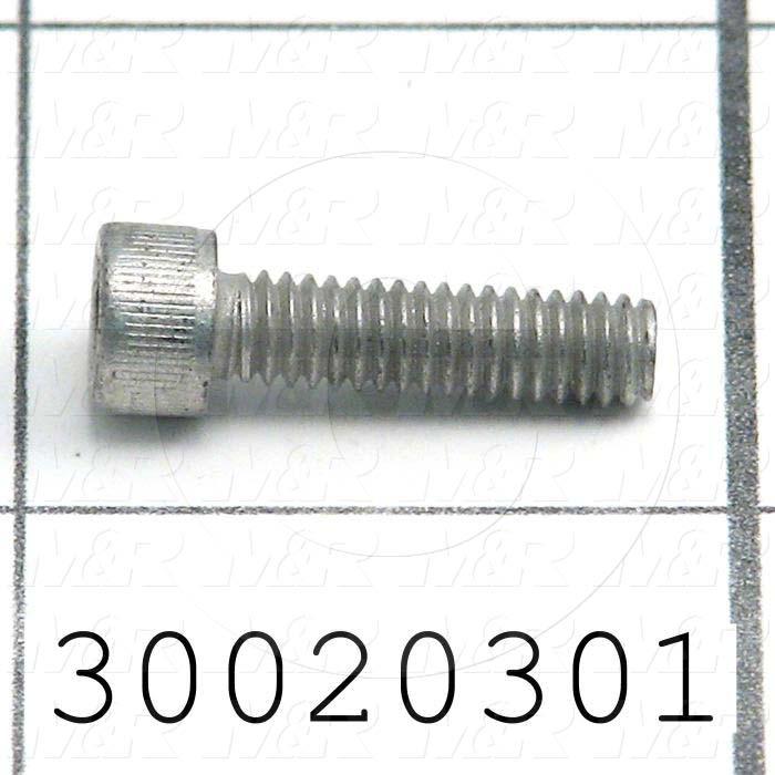 Machine Screws, Socket Head, Steel, Thread Size 8-32, Screw Length 5/8", Full Thread Length, Right Hand, Zinc