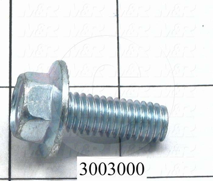 Machine Screws, Whiz Lock Head, Steel, Grade Class 8, Thread Size 3/8-16, Screw Length 1", Right Hand, Zinc