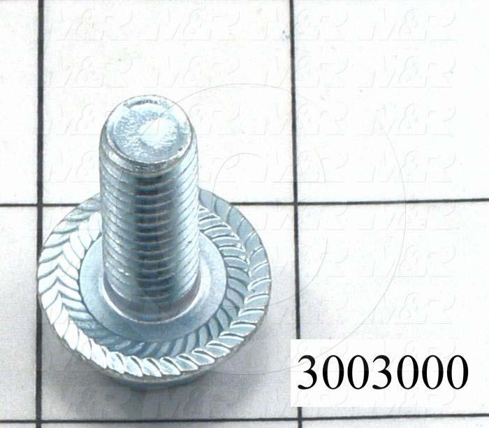 Machine Screws, Whiz Lock Head, Steel, Grade Class 8, Thread Size 3/8-16, Screw Length 1", Right Hand, Zinc