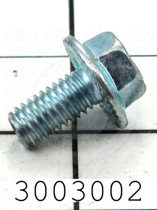 Machine Screws, Whiz Lock Head, Steel, Grade Class 8, Thread Size 3/8-16, Screw Length 3/4", Right Hand, Zinc
