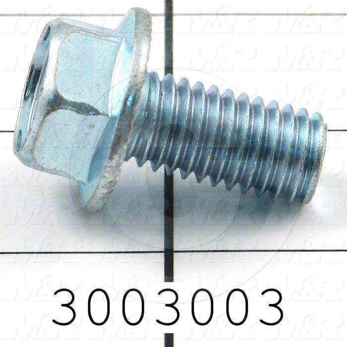 Machine Screws, Whiz Lock Head, Steel, Thread Size 1/2-13, Screw Length 1", Right Hand, Zinc