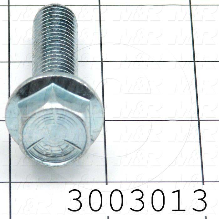 Machine Screws, Whiz Lock Head, Steel, Thread Size 1/2-13, Screw Length 2.00 in., Right Hand, Zinc