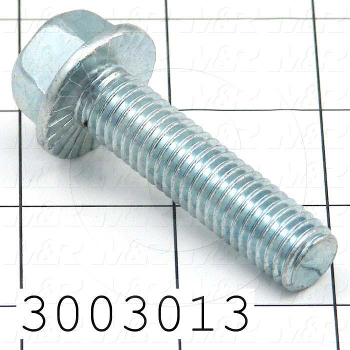 Machine Screws, Whiz Lock Head, Steel, Thread Size 1/2-13, Screw Length 2.00 in., Right Hand, Zinc