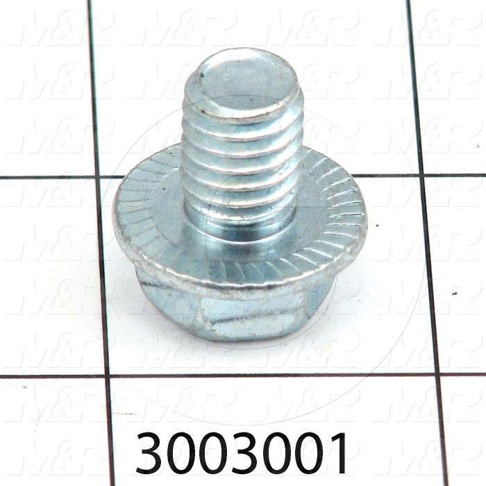 Machine Screws, Whiz Lock Head, Steel, Thread Size 3/8-16, Screw Length 1/2 in., Right Hand, Zinc