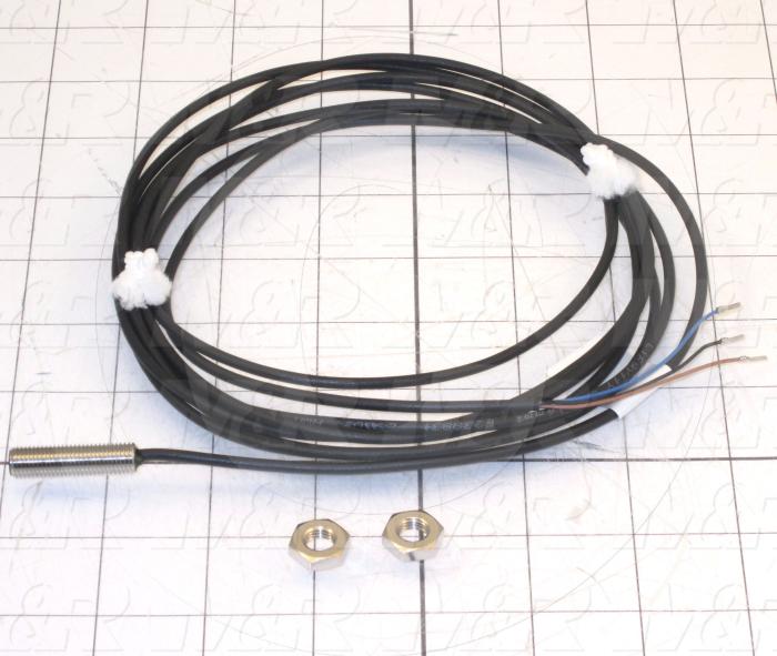 Magnetic Proximity Switch, 8mm Barrel, 3 Wire, NPN, Normally Open, With 3m Cable, 10-30VDC