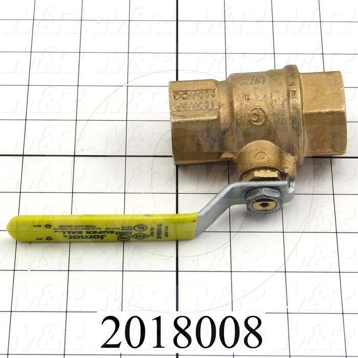 Manual Gas Valve, Thread Size 1" NPT, Max. Pressure 125 Psi, Material Brass