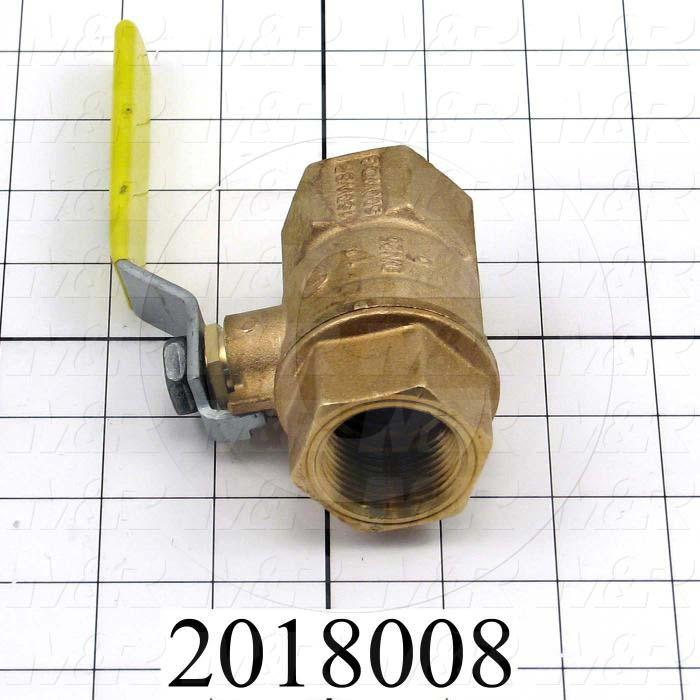 Manual Gas Valve, Thread Size 1" NPT, Max. Pressure 125 Psi, Material Brass