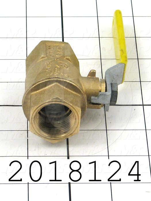 Manual Gas Valve, Thread Size 3/4" NPT, Max. Pressure 150 Psi, Material Brass