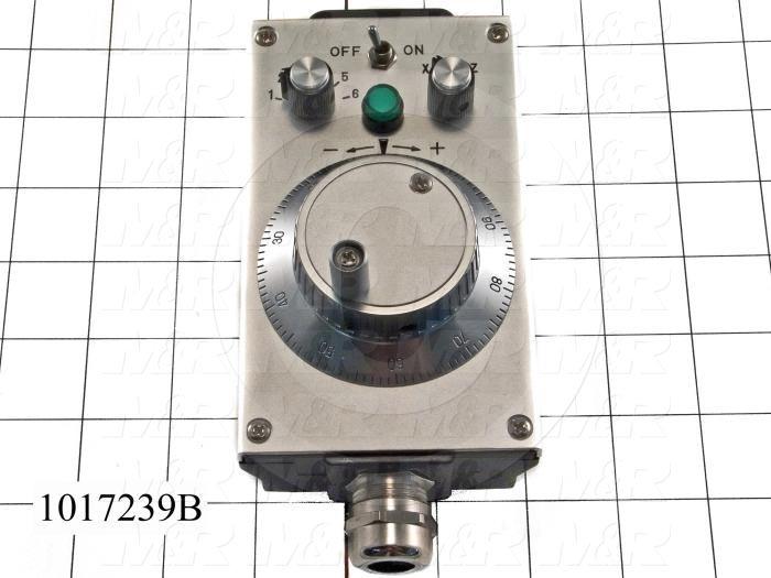 Manual Pulse Generator, Input 5V, Output AB Quadrature Output, 6(1-6) and 3(xyz) Position Selector Switch, Green Lighted Push Button