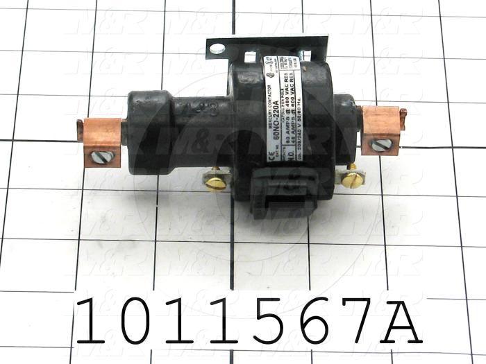 Mercury Relay, 1 Pole, Coil Voltage 230VAC, SPDT, 60A, 600V