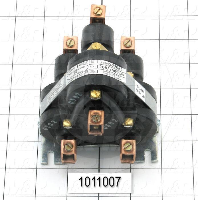 Mercury Relay, 3 Poles, Coil Voltage 220VAC, 3PDT, 60A, 220V